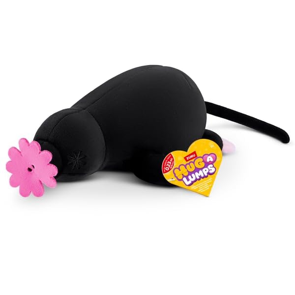 ZURU Hug A Lumps Baby Jeremy the Star-Nosed Mole, Weighted Plush Toy, Black with Pink Details, 15 cm, Soft Polyester, Ages 3+
