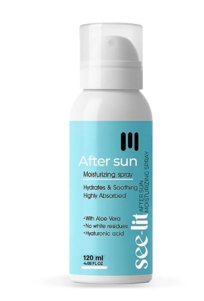 See Lit After Sun Spray, Cooling & Soothing Skin Mist, Hydrating Aloe Vera, Calming After Sun Exposure, Fast Absorbing, For Face & Body 120 ml