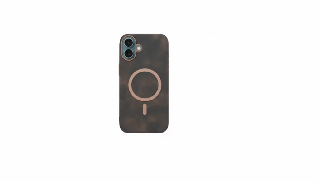 Back Cover Premium Leather With Stunning Color Design and Stylish Metal camera frame, Compatible With Magnatc Technology For IPhone 16 Plus (Dark Brwon)