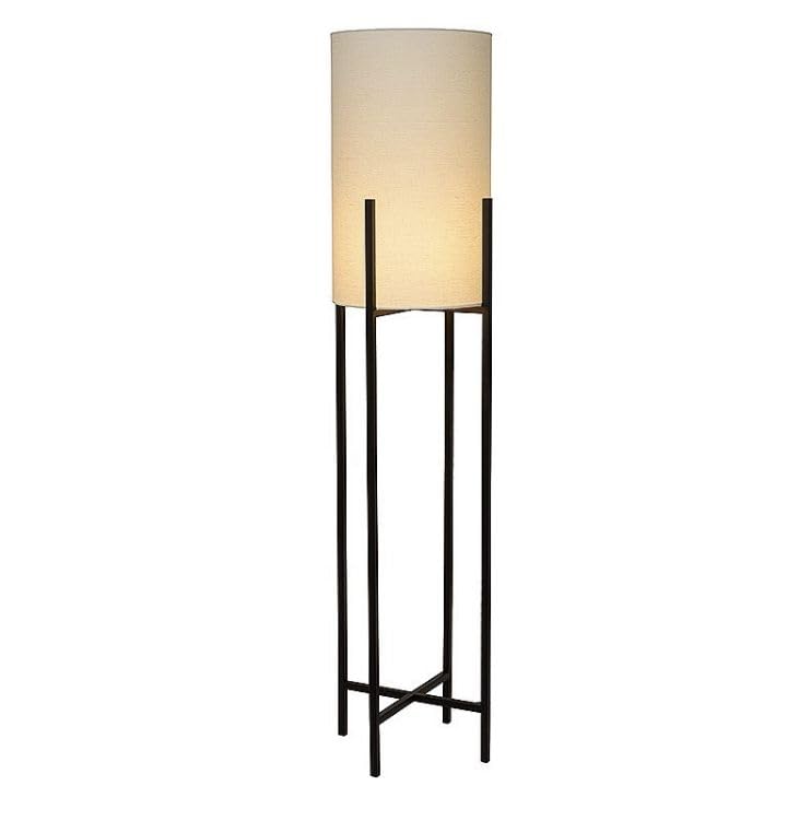 Y-Lights Modern Floor Lamp with White Cotton Shade and Black Matte Metal Base – Elegant Standing Light | Minimalist LED Compatible Lamp, YL-F-595