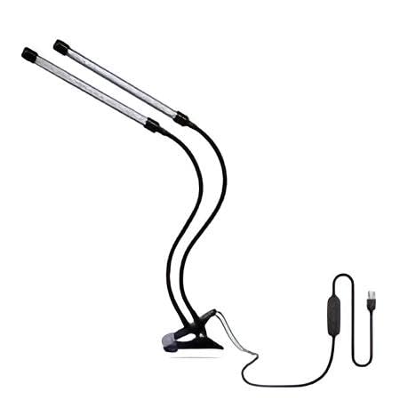 Clip Lamp - Dual Head LED Grow Light with Adjustable Tubes for Indoor Gardening, Greenhouse Use, and Supporting Healthy Plant Development Daily