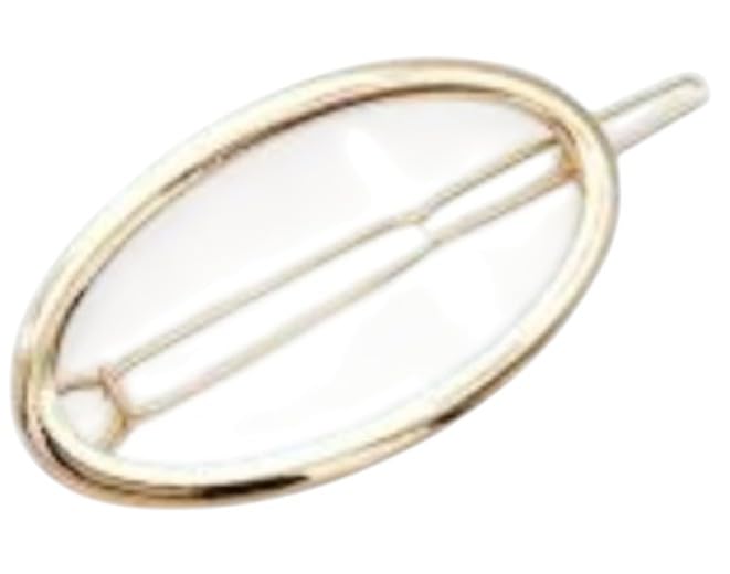 Gold Round Metal Hairpin with Elegant Geometric Design (Oval)
