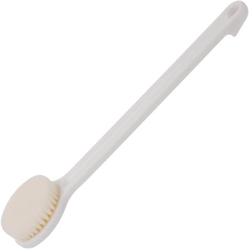 Dry and Bath Body Brush with Long Handle, Exfoliating, Stimulate Blood Circulation (white)