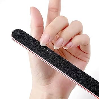 Professional Nail File with Double Sided Sanding - for False Nails, Acrylic and Natural Nails, Black - 1 Piece