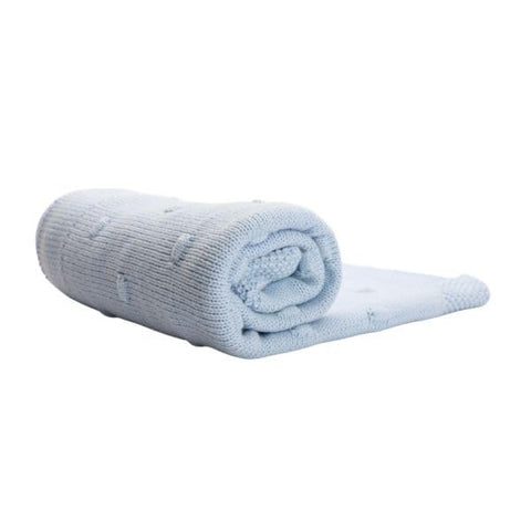 mamas gift Knitted Baby Blanket - Soft & Breathable, Knot Design, Lightweight All-Season Comfort, Perfect for Stroller, Nursing Cover, Play Mat, 80x100 cm, Blue