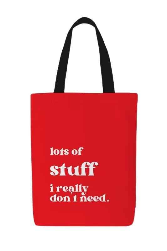 ART MOOD HOME Canvas Stuff Tote Bag Red *White 32x45 CM
