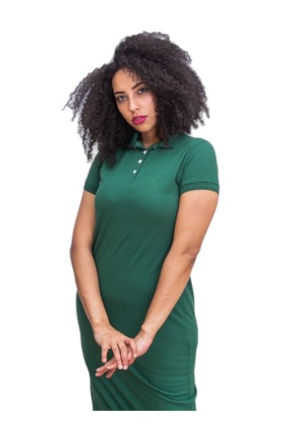 PROF.KNOTS Women's Cotton Solid Polo Dress