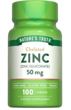 Premium Vital Chelated 50mg (Zinc Gluconate) - 100 Tablets - with Practical Pill Box - Immune & Cellular Rhythm Matrix - Defense Shield - Non-GMO - High Absorption Integrity