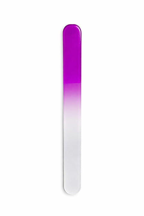 Professional Glass Nail File & Manicure Buffer Tool for Natural and Artificial Nails, Durable Reusable Washable Nail Shaper and Smoother for Home and Salon Nail Care (1, Crystal Purple)