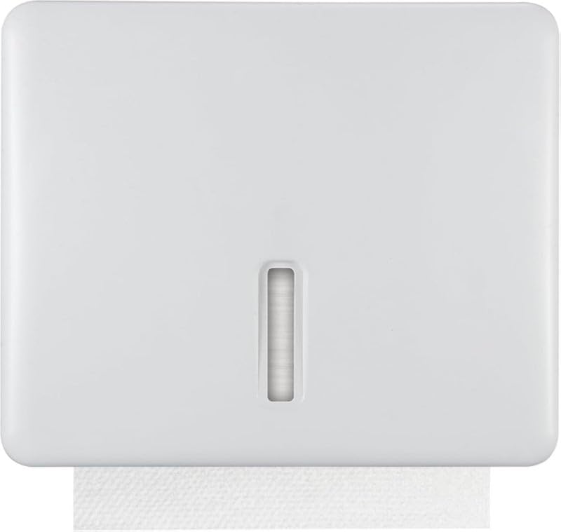 Multifold Paper Towel Dispenser Wall Mount (White) ââ‚¬â€œ Large Capacity C-Fold, Trifold, and Folded Commercial Hand Towels Holder for Bathroom & Restroom ââ‚¬â€œ Adhesive or Screw Mounted