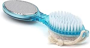 Zone Shop 4 in 1 Foot Brush (Multicolor) Practical and modern design combines exfoliation, smoothing and comprehensive care to give your feet perfect cleanliness and freshness, suitable for daily use.