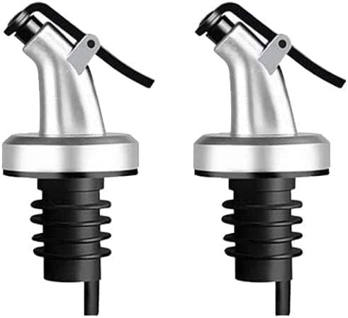 Leak-proof Oil Dispenser Nozzles. Pourers Bottle Dispenser for Olive Oil, Vinegar, Wine, Spirits, Alcohol and Syrups bottles with Stopper perfect for Bottle mouth-Spouts pourer (2pcs)