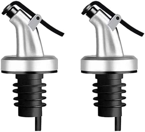 Leak-proof Oil Dispenser Nozzles. Pourers Bottle Dispenser for Olive Oil, Vinegar, Wine, Spirits, Alcohol and Syrups bottles with Stopper perfect for Bottle mouth-Spouts pourer (2pcs)