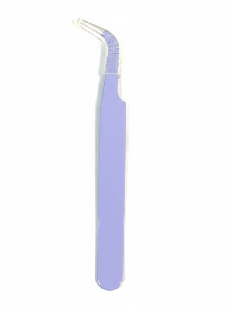 Eyelash Tweezers Curved Angled Eyelash Tweezers Multi Color False Eyelashes Applicator Tool for Professional and Home Use - 1 Piece