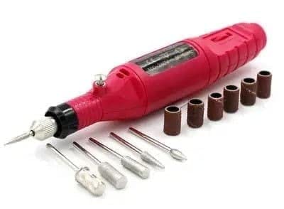 Electric nail file - 6 multi-tasking heads: Everything you need in one device. File and shape nails with professional precision. Easily remove cuticles and corns.