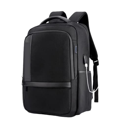 A-H Strong Material Backpack 15.6-Inch Laptop Casual Business Multi Pocket Waterproof USB Output B00120 - Black