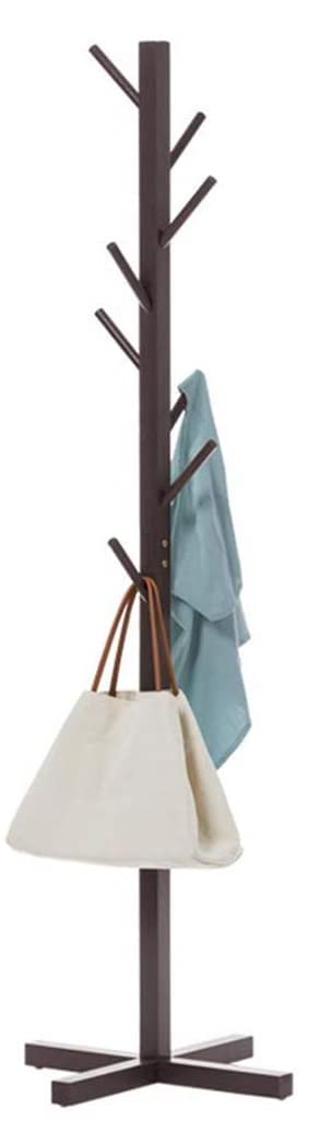 Coat Rack Freestanding, Modern Standing Coat Stand Hanging Up 8 Hook for Jacket, Hat, Cloth, Purse, Hand-Bag - Hall Tree Entry Way, Farmhouse, Office (Walnut, 200 x 100 x 100 mm)