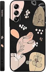 Fekra for Samsung Galaxy M55 5G Case Creative Design Flower Pattern Slim Soft Silicone Protective for Galaxy M55 5G phone Cover_ Morandi Black