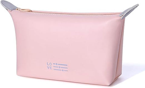 Small Makeup Bag Cosmetic Bag for Women Waterproof Makeup Pouch with Zipper Portable Makeup Organizer Bag (Pink)