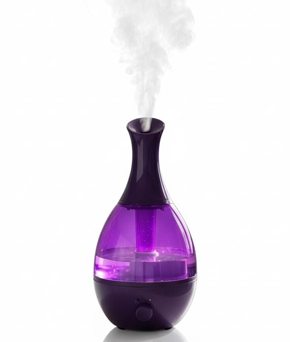 مرطب الهواء و Diffuser, Aroma And Air Purifier From Bacteria And Soil Ultrasonic With Changing Lights(Mauve Full)
