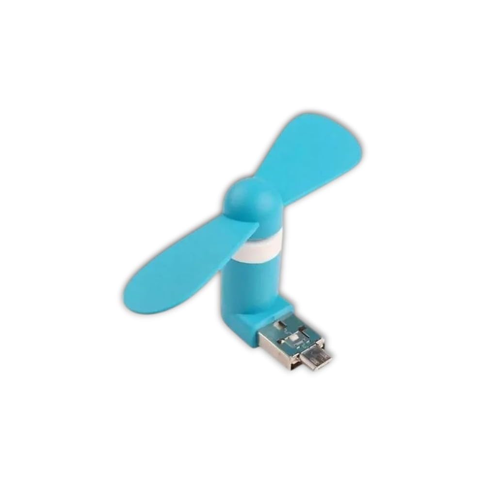 2 Packs Mini Fan Dual USB & Micro USB, Plug & Play OTG for Power Banks & Android Phones, Random Color