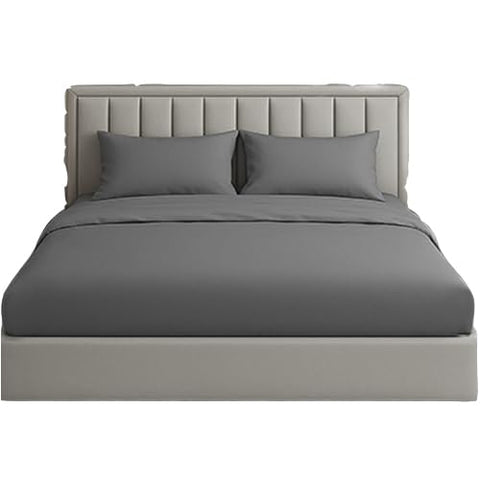 Snooze, Fitted bed sheet set 3Pcs, 1bed sheet 180 * 200 cm + 2pillowcases 45 * 65 cm, Gray