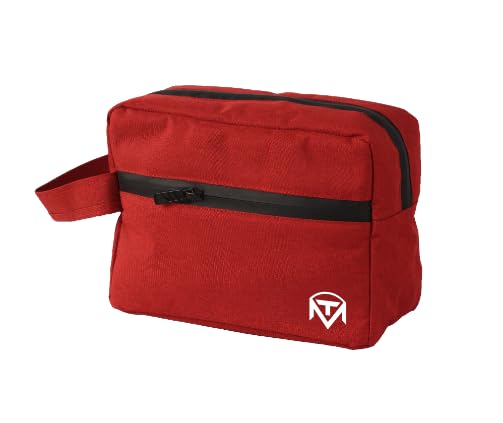 MT Bag for Men Travel Bag for Men Handbag Water-resistant Small Clutch Bag with Multi-pocket Hand Pouch Passport Case Cosmetic Makeup Bag (Red)