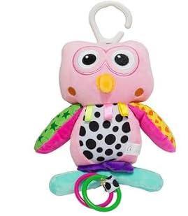 Soft Stuffed Plush Baby Toys - Hanging Clip on Musical Teether Soft Toy - (Multicolor) (Owl)