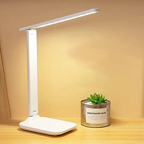 Desk LED Lamp Dimmable with Touch Switch, 3 Colours & 10 Brightness Levels, Eye-Friendly Bedside Lamp for Office, Reading & Study [Energy Class A+++]