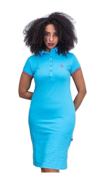 PROF.KNOTS Women's Cotton Solid Polo Dress