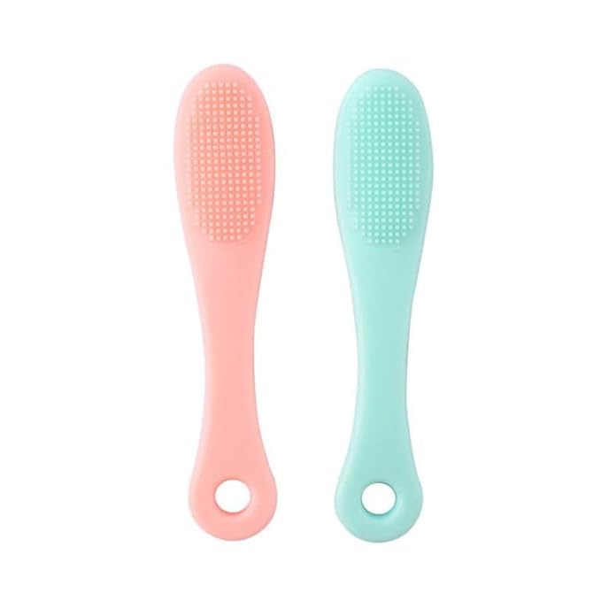 Double-Ended Silicone Face Scrubber & Exfoliating Brush | Face Mask Applicator | Cosmetic Tools | for Modeling Mask | Mud and Clay Applicator | Soft and Flexible Silicone Brush 2pcs