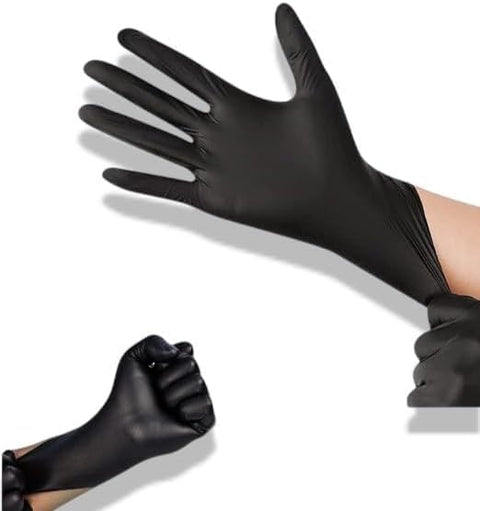 City Star Restaurantware Black Nitrile Gloves - Powder-Free Food Safe Gloves: Perfect for Kitchen, Housekeeping and Janitorial Use - Disposable and Recyclable - 100ct Box -size XL
