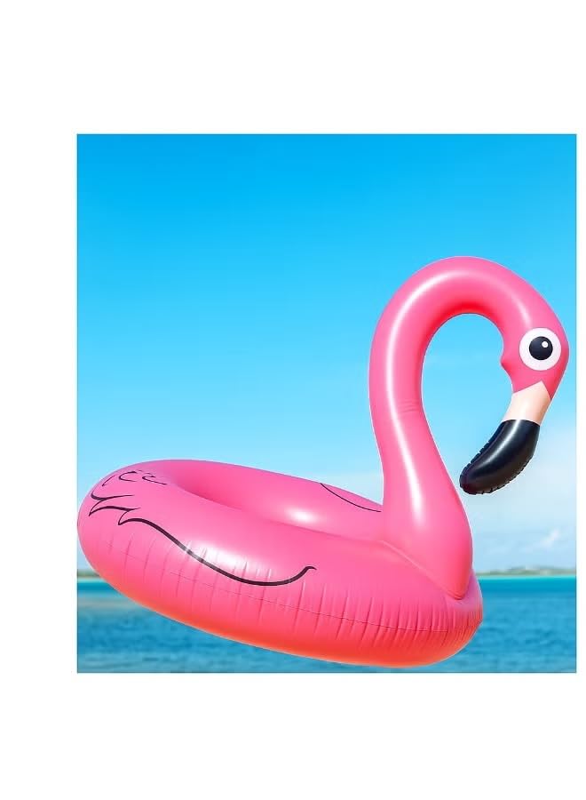 Pink Flamingo Inflatable Pool Float, 90 cm, Premium PVC Material, Tropical Summer Design for Teens and Kids, Beach and Pool Accessory