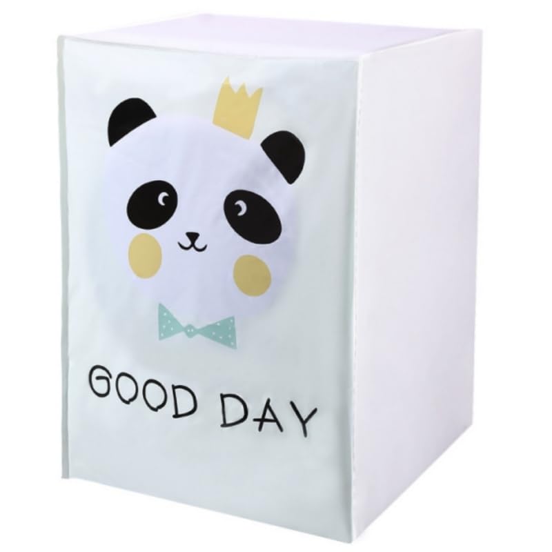 Washing Machine Covers, Waterproof Dustproof Sunproof Laundry Washer Dryer Protect Cover for Front Load Washer, Zipper Design Panda Pattern Protect Bag