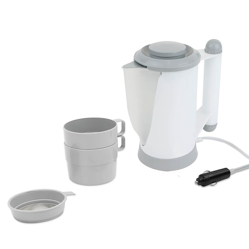 KaberTrade Kaber Trade Portable Car Kettle for Travel, Hot Coffee Tea and Hot Drinks (12V, Capacity 700 ml)