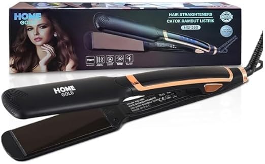 Hair Straightener Ceramic Flat Iron, Up to 750°F High Heat, Fast Heating, 360° Swivel Cord, Smooth Styling Tool for Curly or Straight Hair, HG-380