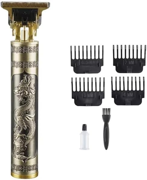 Professional Cordless Electric Hair Clipper KM-T9 | Precision Grooming | Zero-Gap T-Blade | Portable & Powerful | Gold