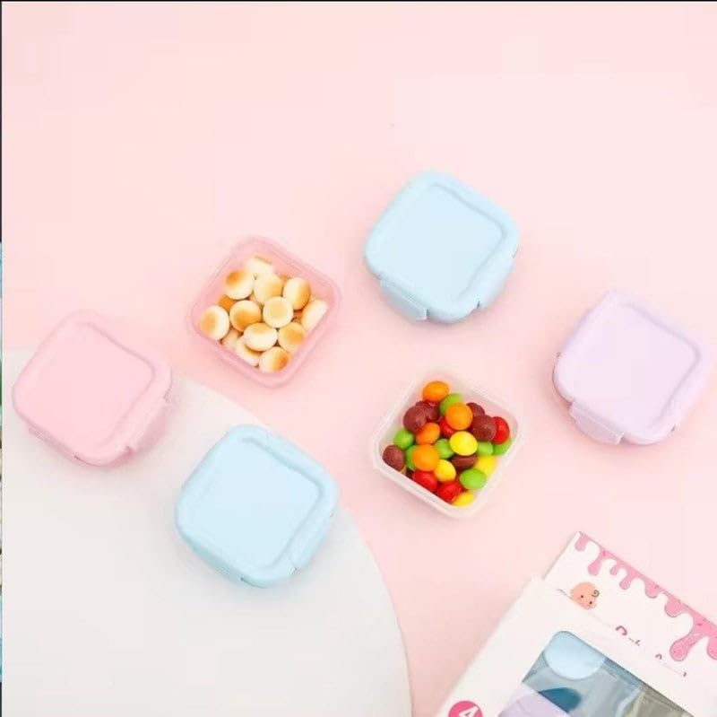 AREXOL Leakproof Mini Sauce and Snack Containers Set of 4 for School Lunchbox Reusable Plastic Jars for Kids Ketchup Honey Yogurt and Fruit Portions