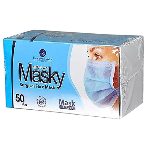 3 Layers Nose Support Face Mask (Baby Blue) - 50 Pieces