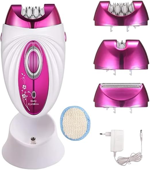 Hair Remover 3-in-1 Epilator for Women, 2-Speed, Cordless & Rechargeable, 3W Epilator for Legs, Arms, Face & Bikini Area, SK-17009, Effective Hair Removal for Smooth Skin