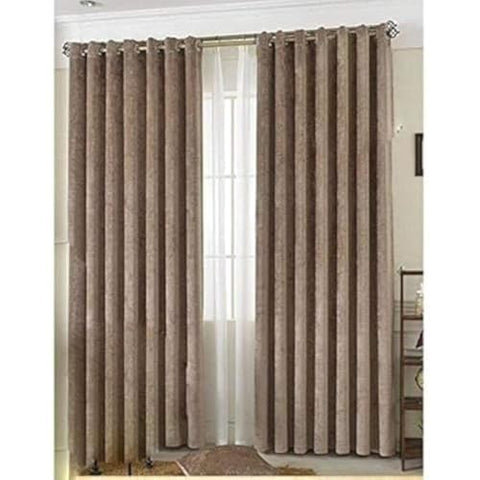Beige Velvet Blackout Curtains 2.70 x 2.90 m with Hooks - Solid Velvet