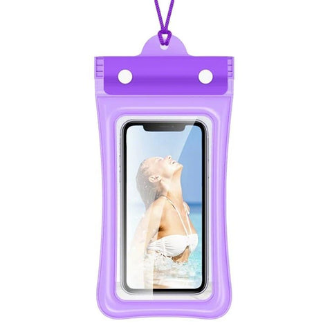 Nopatia Floating Waterproof Phone Case [Up to 7.0" Screen], Floating Swimming and Diving Case with Neck Strap, Compatible with iPhone, Samsung and All Phones (Purple)