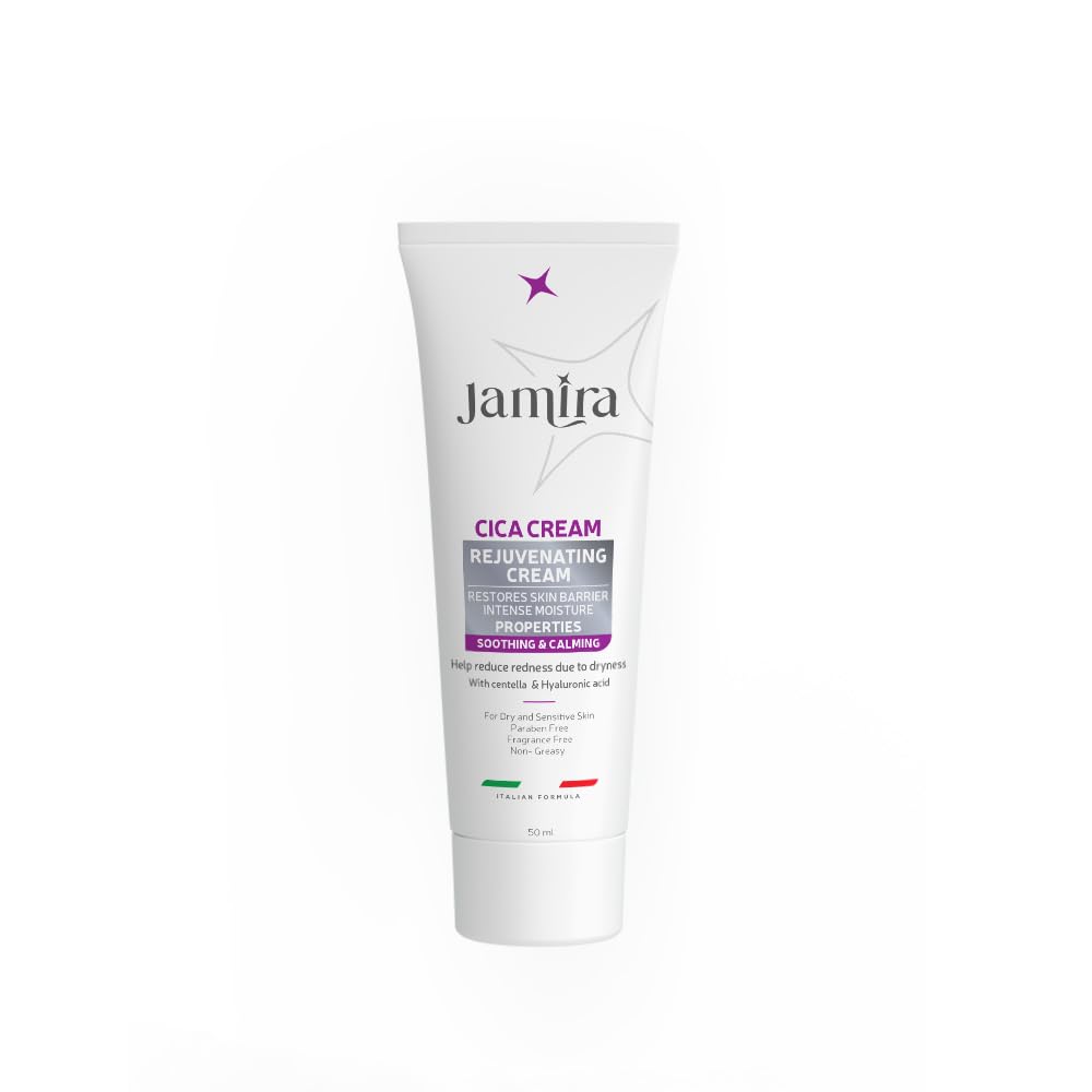 Jamira CICA Cream with Centella Asiatica & Hyaluronic Acid – Unscented for Sensitive Skin, 50ml