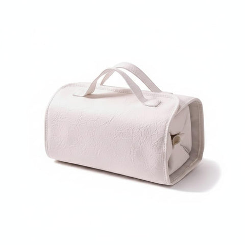 Travel Toiletry Bag 4 Detachable Clear Multi Compartment Hanging Makeup Bag Leather 4 in 1 Roll Up Large Capacity Compact Waterproof Foldable Cosmetic Bag (1, white, large)