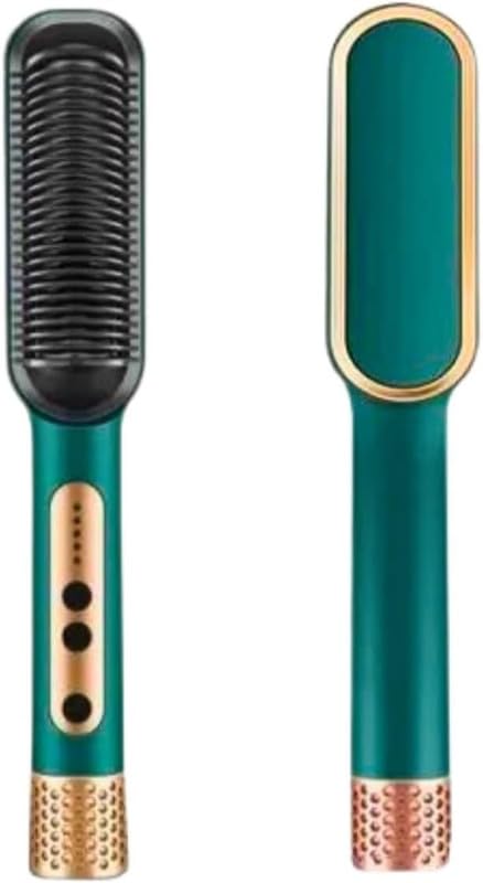 Ceramic Hair Straightener Brush - Green