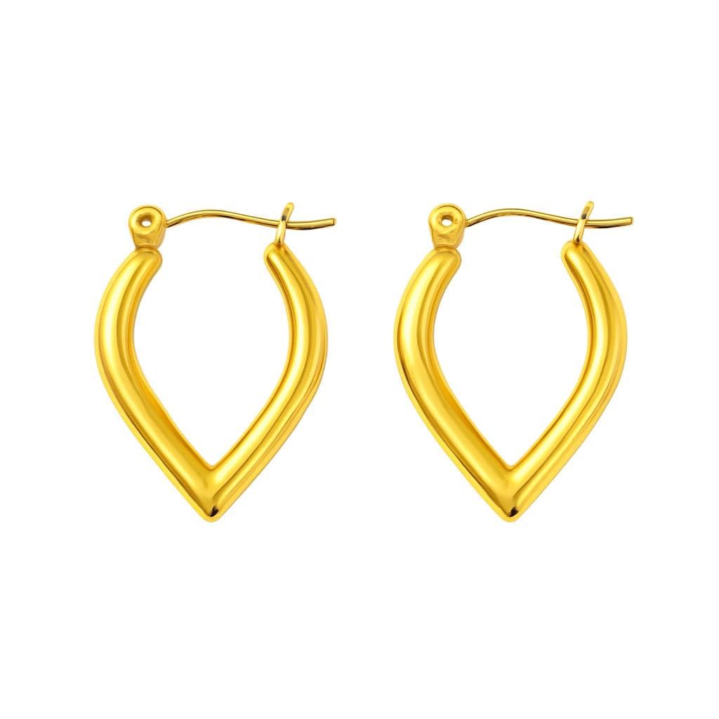Minimalist Gold Color Teardrop Hoop Earrings – Lightweight Small Design for Everyday Elegance