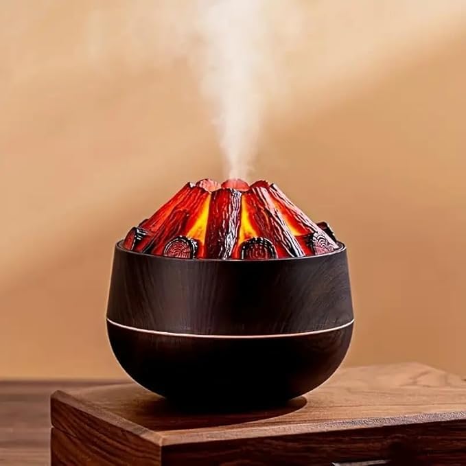 Mobigon Wood Cool Mist Ultrasonic Humidifier & Aroma Diffuser 300ml with 7 Color LED Night Light and Auto Shut-Off for Home Office Car – Dark Brown