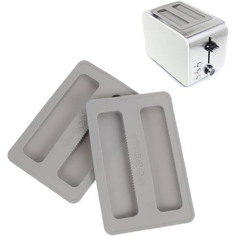 GQ Silicone Toaster Cover Lids, 2-Pack, Temperature Resistant -40°C to 230°C, Grey Dust Protector for Kitchen Appliances