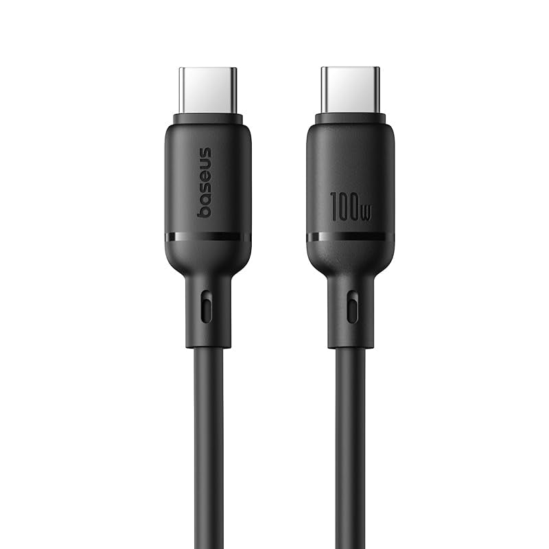 New Baseus 100W Cable | PD3.0 QC4.0 | 20V/5A | 2 Meter | Super Fast Charging Type-C to Type C | Braided USB C | 480Mbps Data Transfer | for Mobiles Tablets iPad iPhone Galaxy all Devices (PVC)