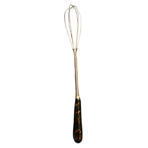 Whisk Mini Egg Beater, Small Hand Whisk for Coffee, Milk Frother, Mini Balloon Whisk for Baking, Wire Whip Metal Egg Tool for Blending, Mixing, and Frothing, Durable Kitchen Utensil (Black)